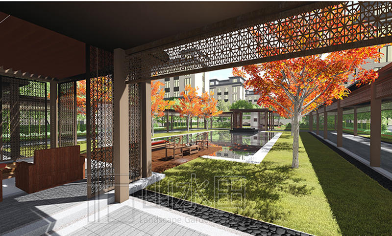 新中式豪宅居住区景观设计
