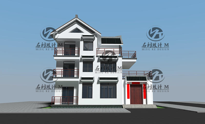 新中式现代中式自建房别墅设计15米*11.7米二层半